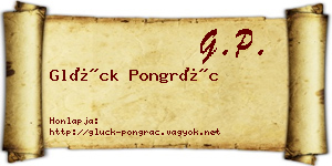 Glück Pongrác névjegykártya